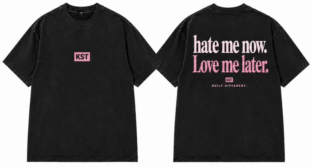 Both sides | Vintage Black Hate Me Now Tee front and back