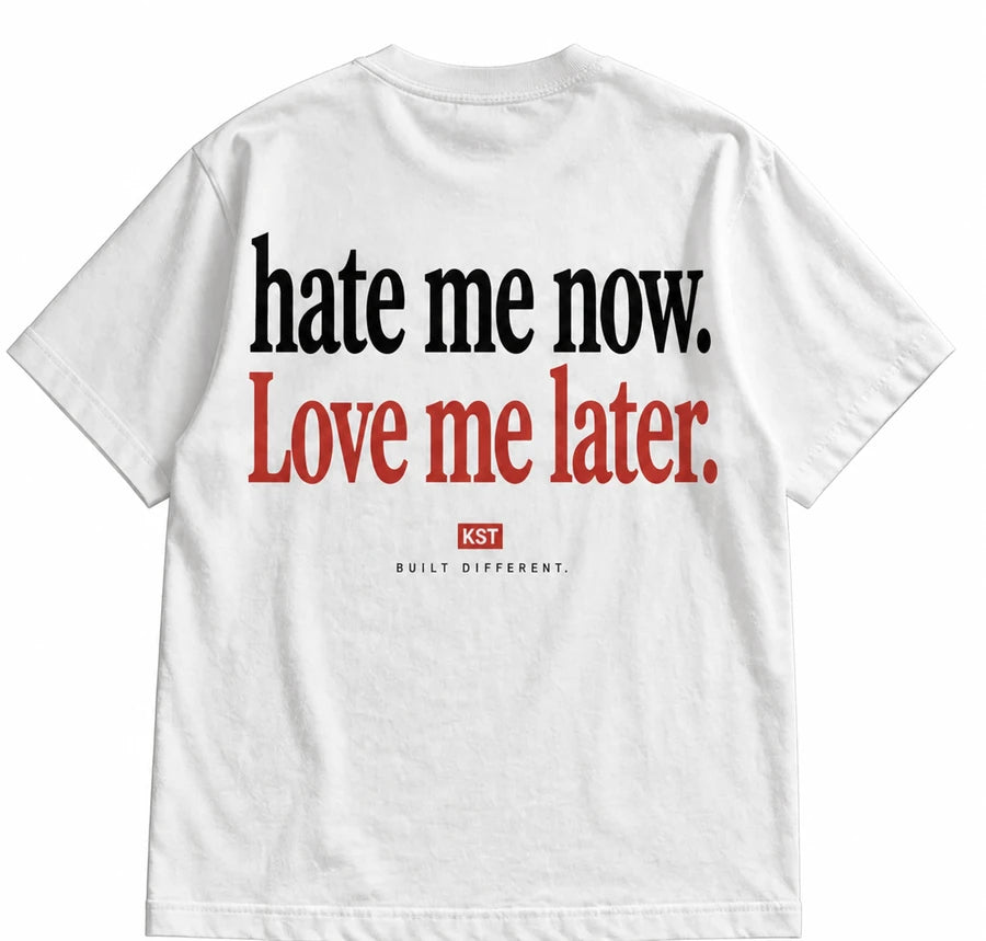Back | white Hate Me Now Tee